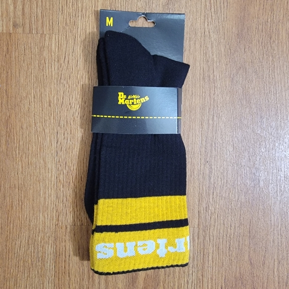 Dr. Martens Doc Sock Cotton Blend Crew Black White - Picture 2 of 3